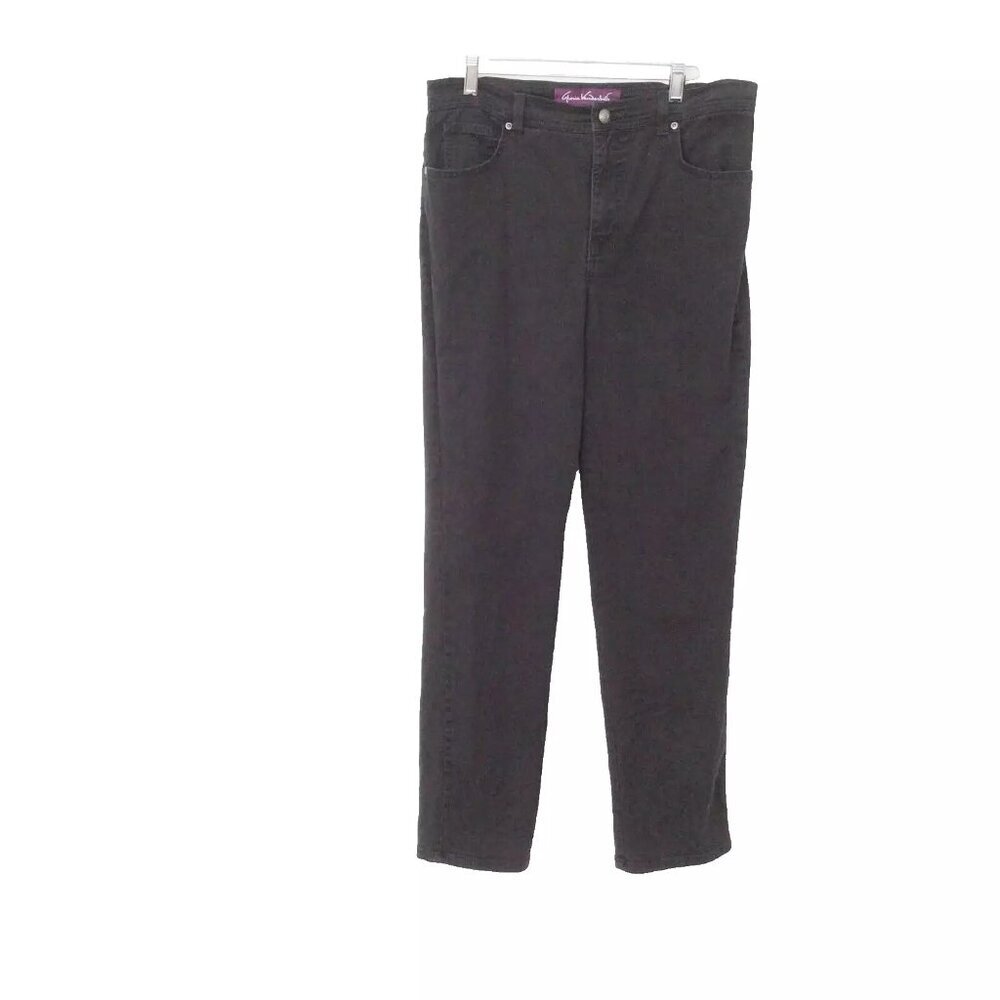 Gloria Vanderbilt Black High Rise Straight Leg Stretch Jeans Sz 12 - Picture 2 of 9